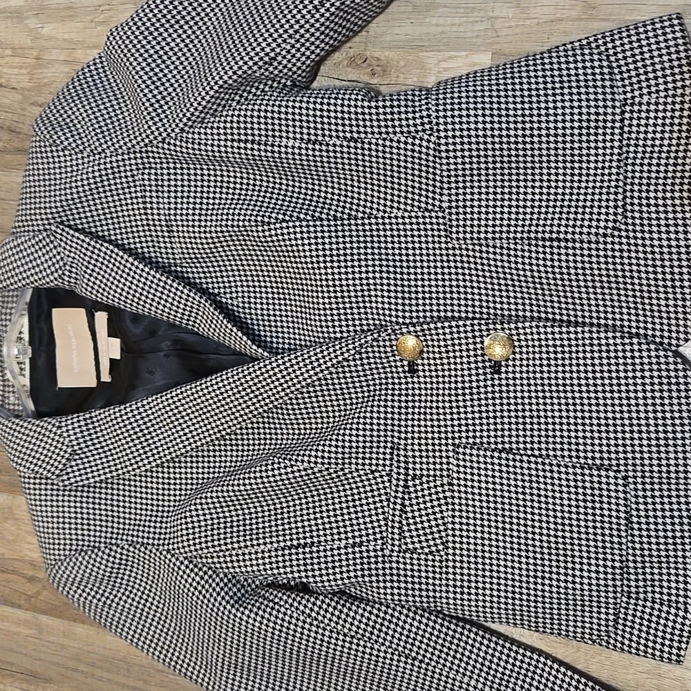 Banana Republic Women's Black and White Houndstooth Blazer Sz 2/XS - Picture 15 of 15